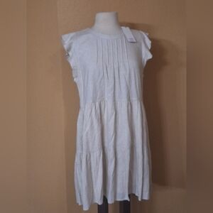 White Sleeveless Tiered Dress